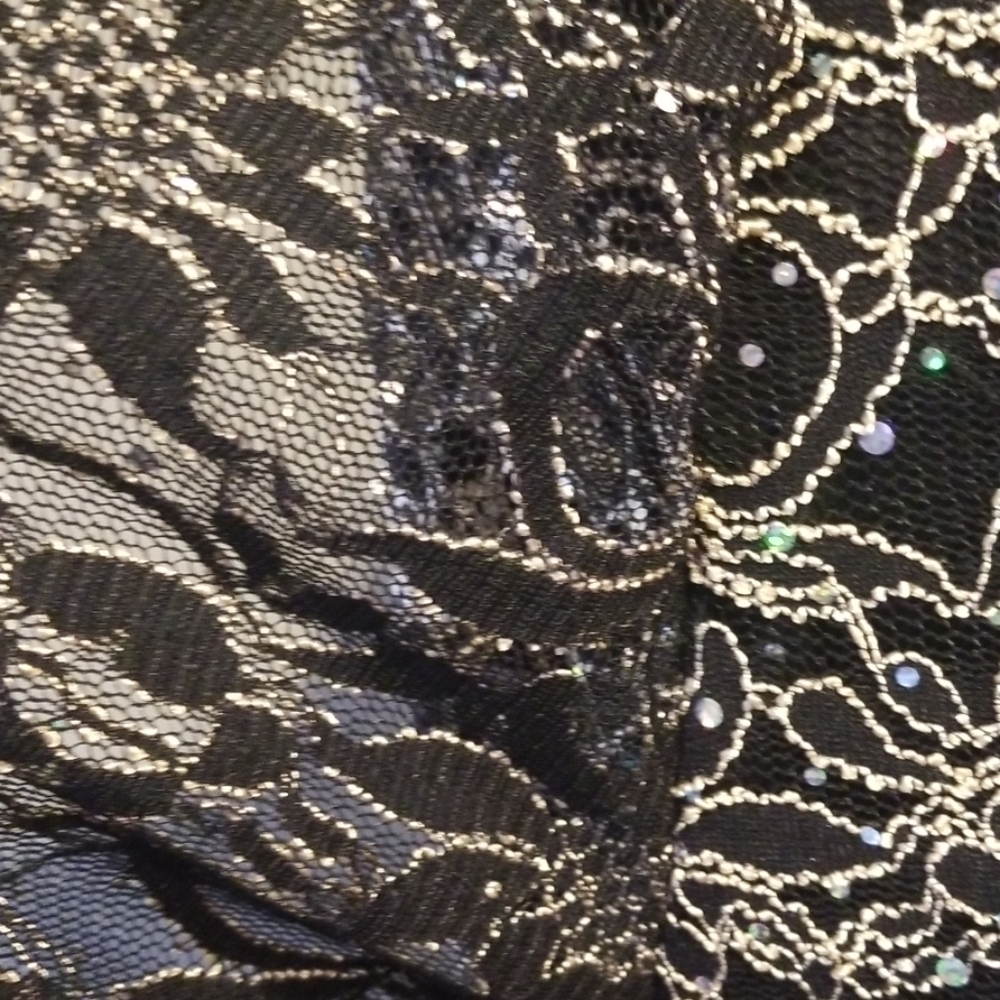 Dressbarn collection mesh top with satin collar - Picture 5 of 7